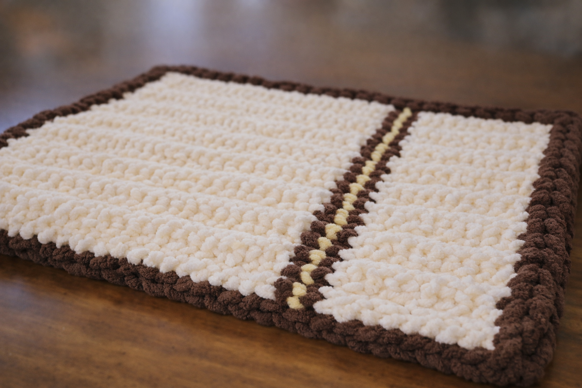 Hand knit chunky chenille throw blanket
