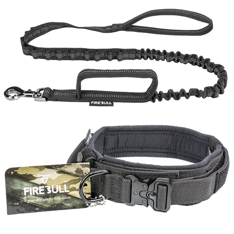 Tactical Dog Collar & Leash Set — Heavy‑Duty Adjustable Training Gear (S–L)