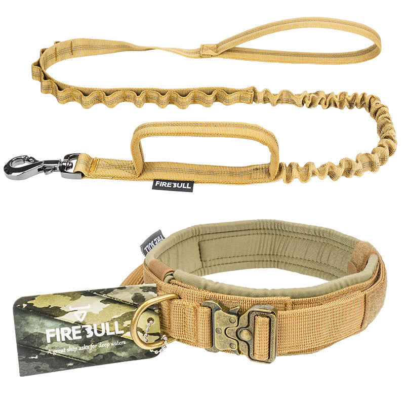 Tactical Dog Collar & Leash Set — Heavy‑Duty Adjustable Training Gear (S–L)