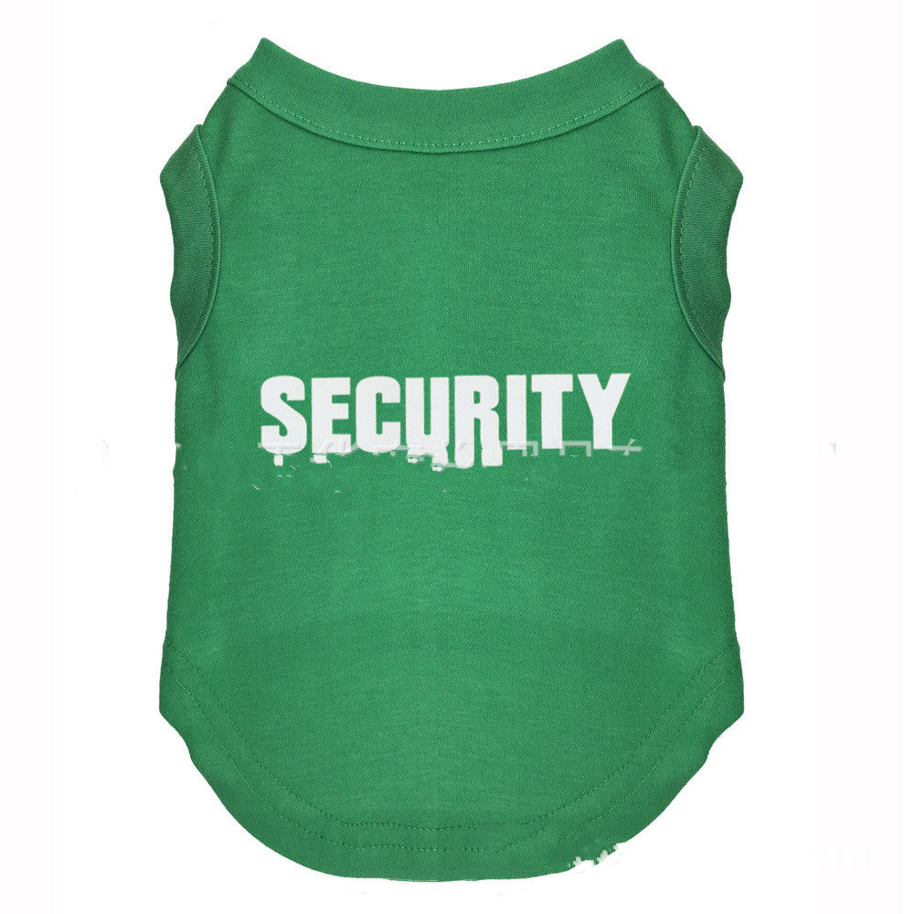 “Security” Dog T‑Shirt — Cute Printed Pet Shirt for Small & Medium Dogs (Multiple Colors)