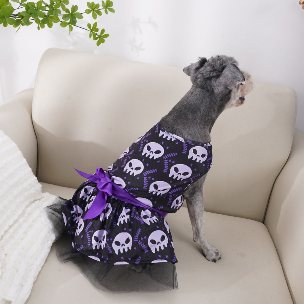 Halloween Pet Dress — Skull or Pumpkin Ruffle Costume for Dogs & Cats