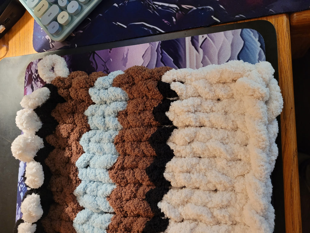 Western Style Hand Knit Chunky Chenille Knit Throw - 35" × 47"