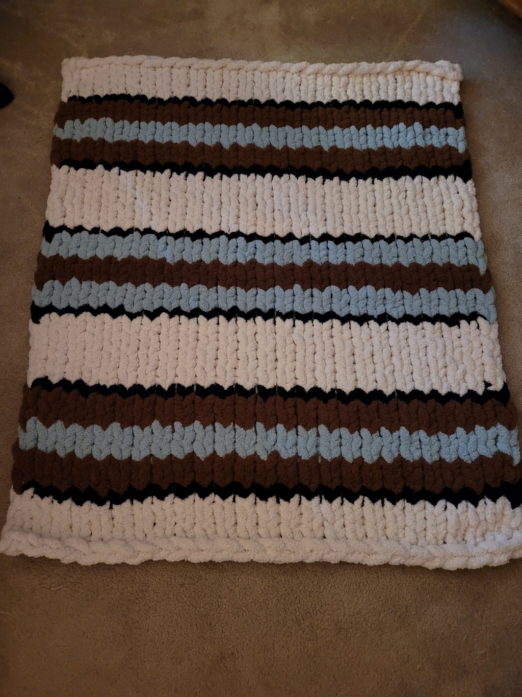 Western Style Hand Knit Chunky Chenille Knit Throw - 35" × 47"