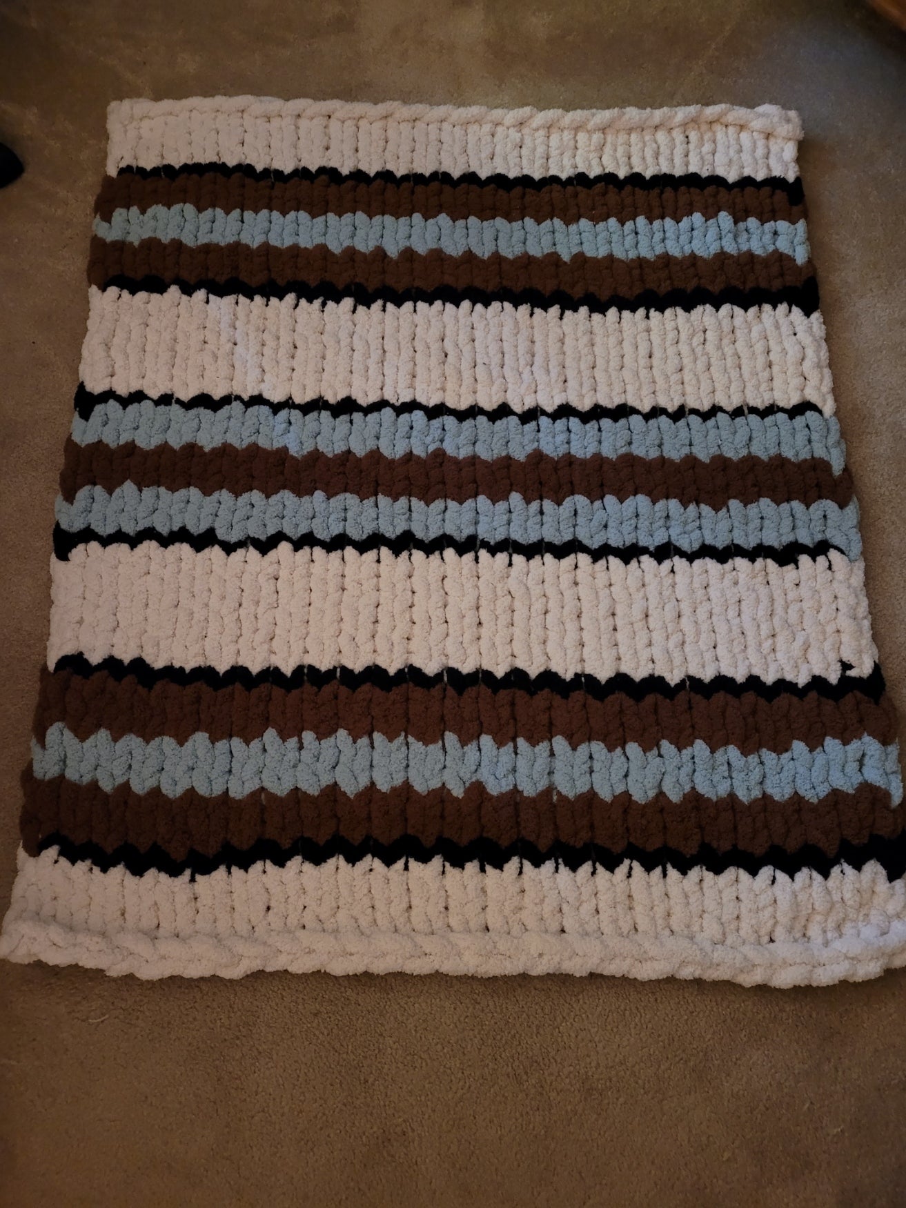 Western Style Hand Knit Chunky Chenille Knit Throw - 35" × 47"