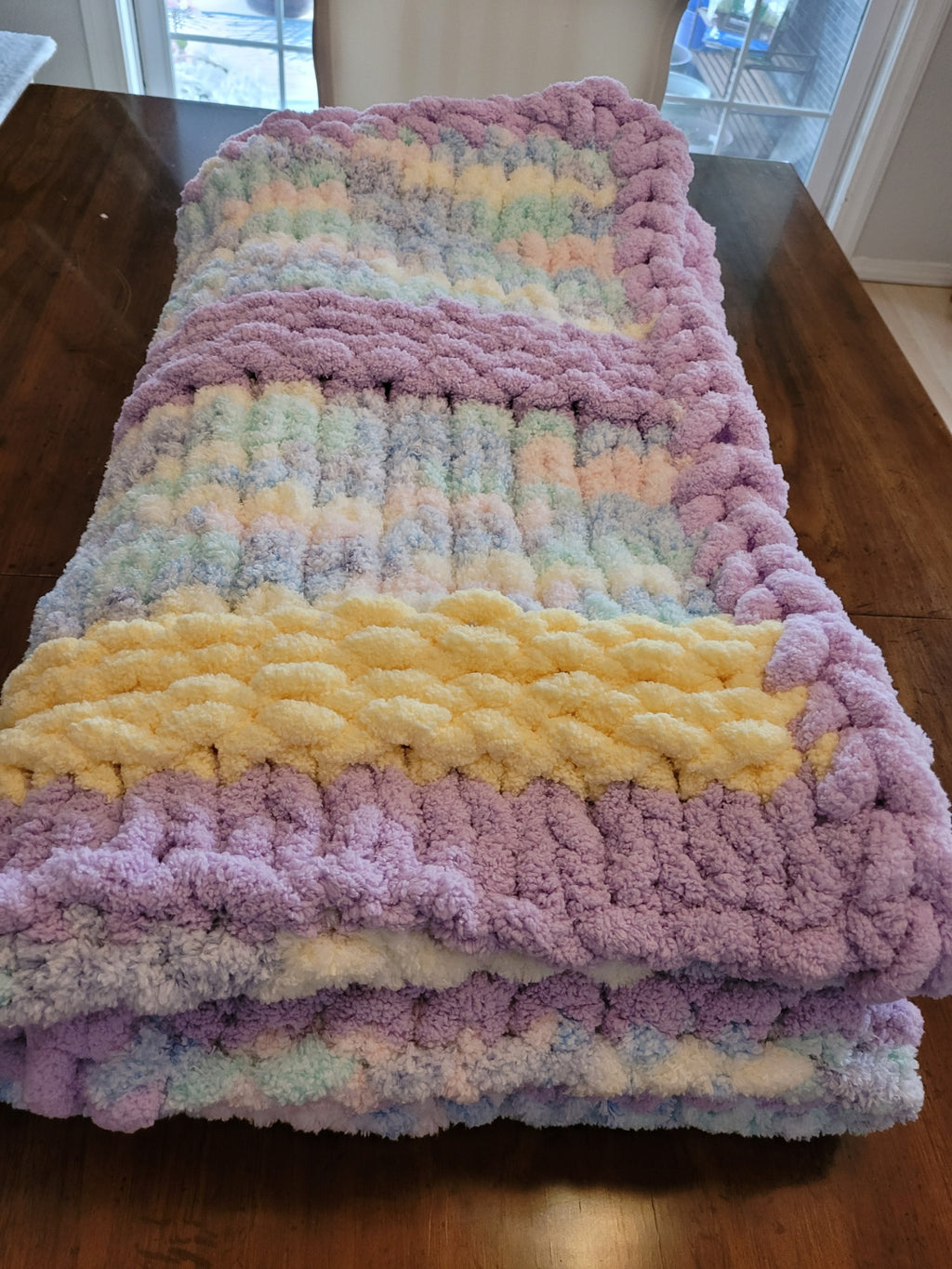 Spring Pastel Chunky Knit Throw — 48" × 52"