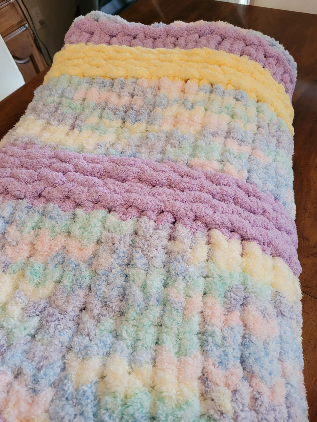 Spring Pastel Chunky Knit Throw — 48" × 52"