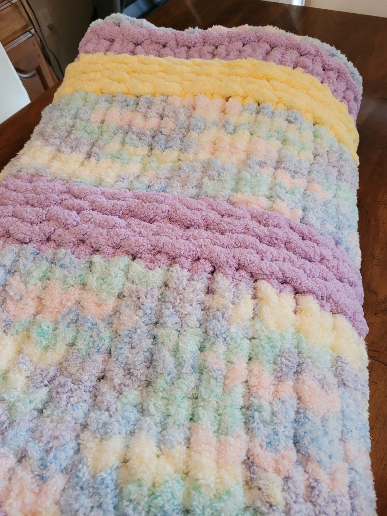 Spring Pastel Chunky Knit Throw — 48" × 52"