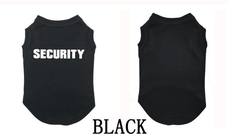 “Security” Dog T‑Shirt — Cute Printed Pet Shirt for Small & Medium Dogs (Multiple Colors)