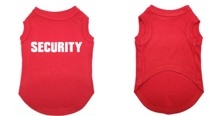 “Security” Dog T‑Shirt — Cute Printed Pet Shirt for Small & Medium Dogs (Multiple Colors)
