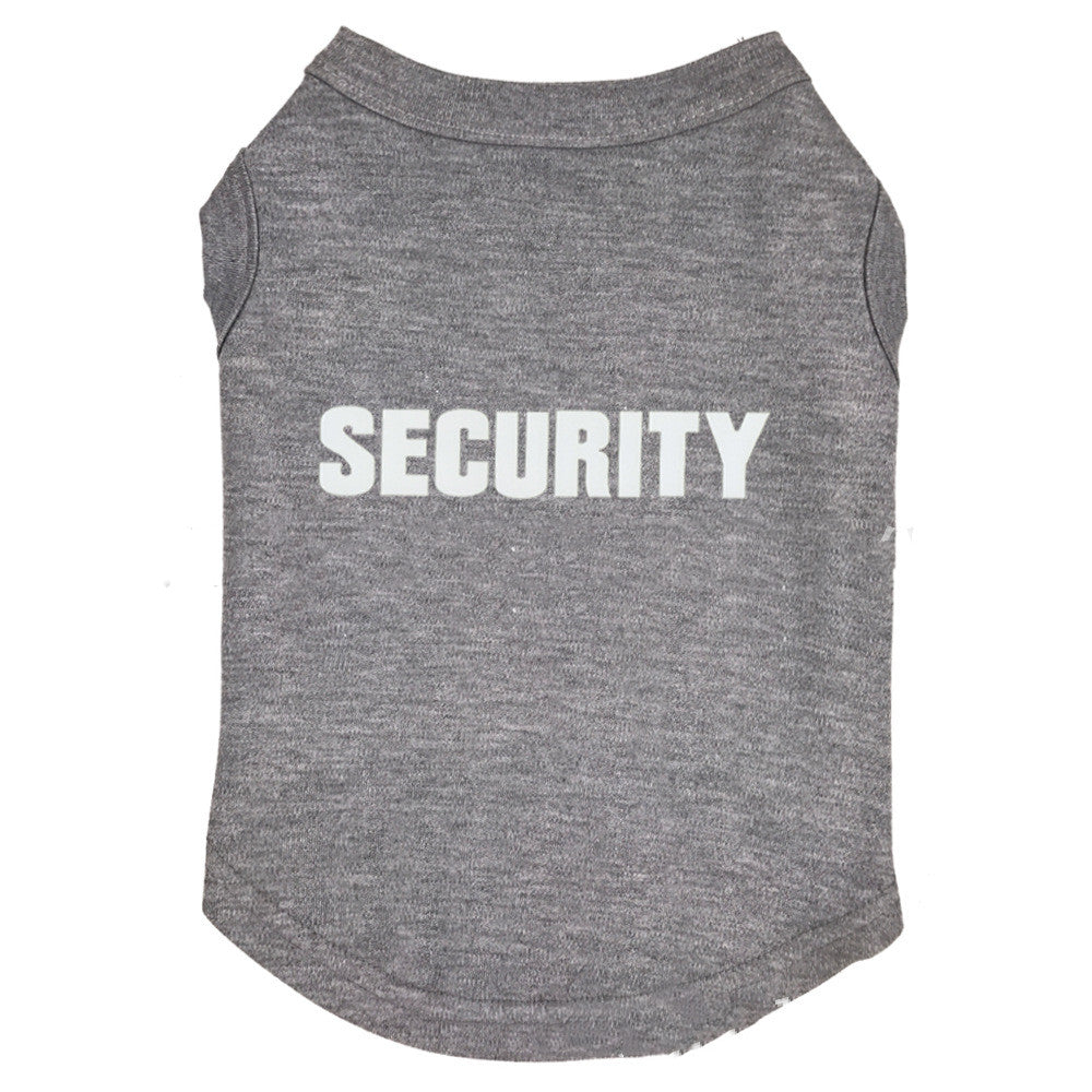 “Security” Dog T‑Shirt — Cute Printed Pet Shirt for Small & Medium Dogs (Multiple Colors)