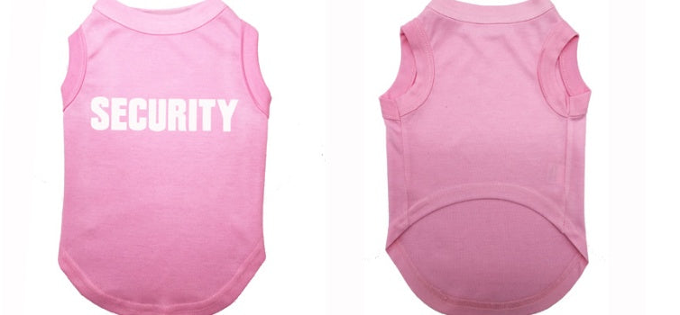 “Security” Dog T‑Shirt — Cute Printed Pet Shirt for Small & Medium Dogs (Multiple Colors)