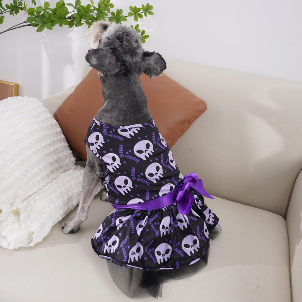Halloween Pet Dress — Skull or Pumpkin Ruffle Costume for Dogs & Cats