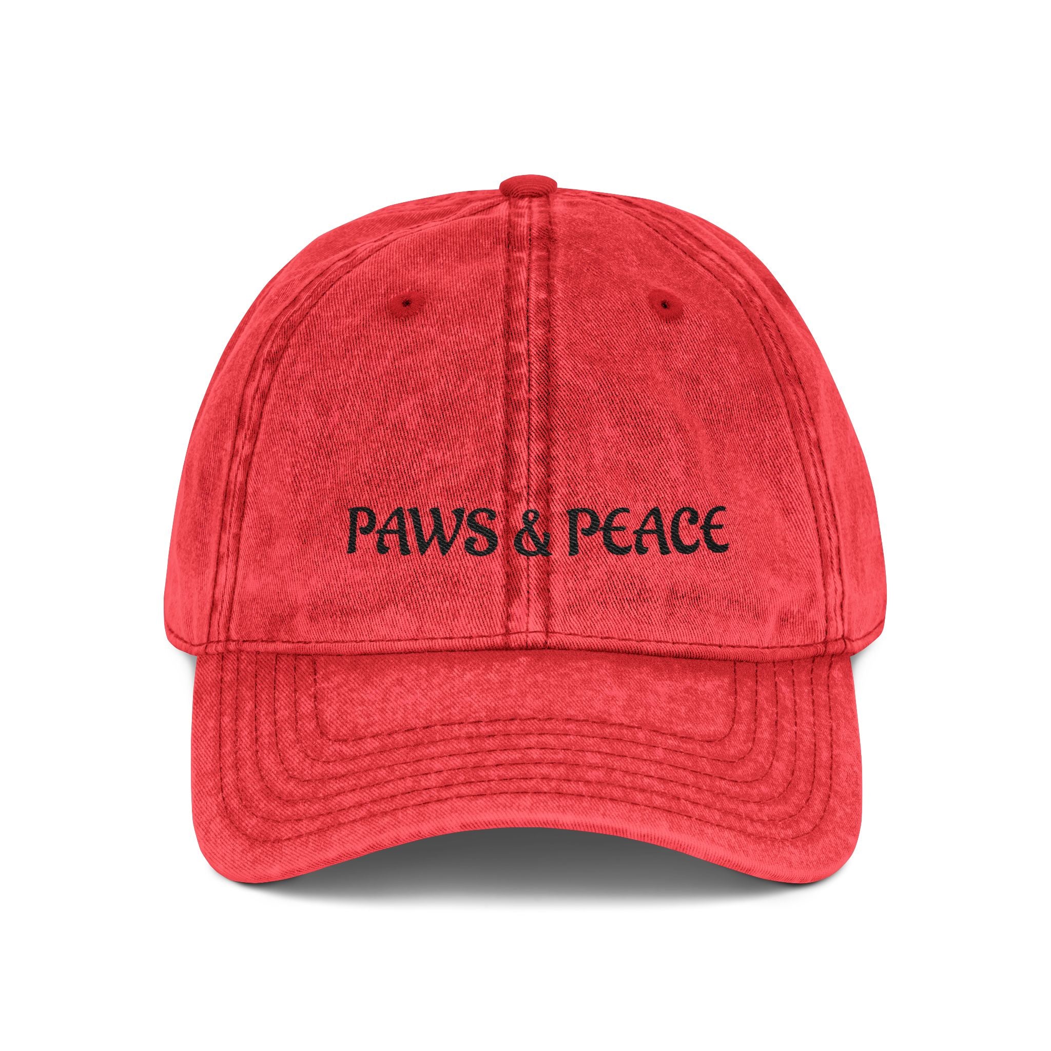 Paws & Peace Vintage Embroidered Cap