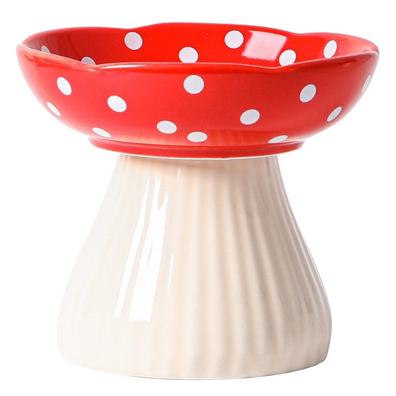 Raised Mushroom Cat Bowls - Cute Elevated Feeding Bowl For Healthy Eating