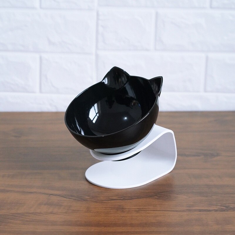 Non‑Slip Cat Bowl with Raised Stand – Single or Double