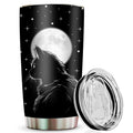 Black Cat Gothic Tumbler — Witchy 20oz Stainless Steel Cup for Cat Lovers, Coffee, & True Crime Fans