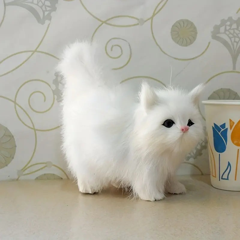 Mini Simulation Plush Cat – Charming Gift for Cat Lovers & Home Decor