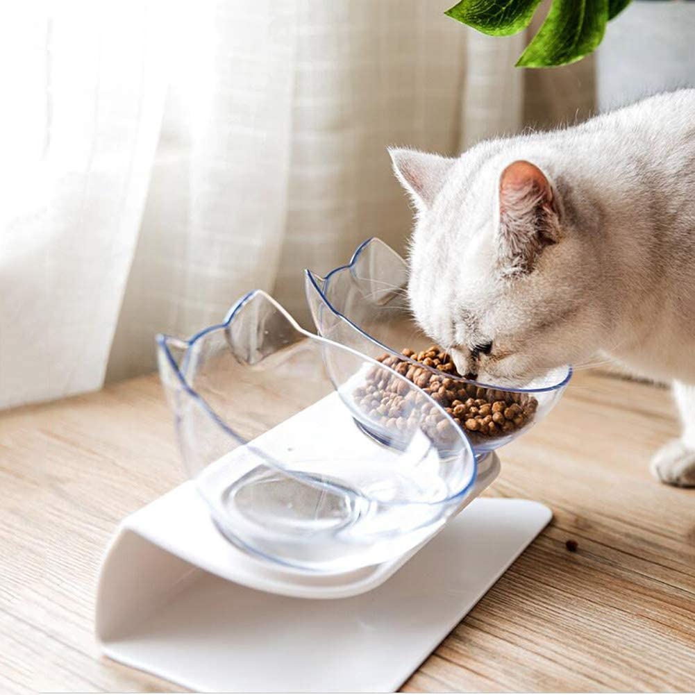 Non‑Slip Cat Bowl with Raised Stand – Single or Double