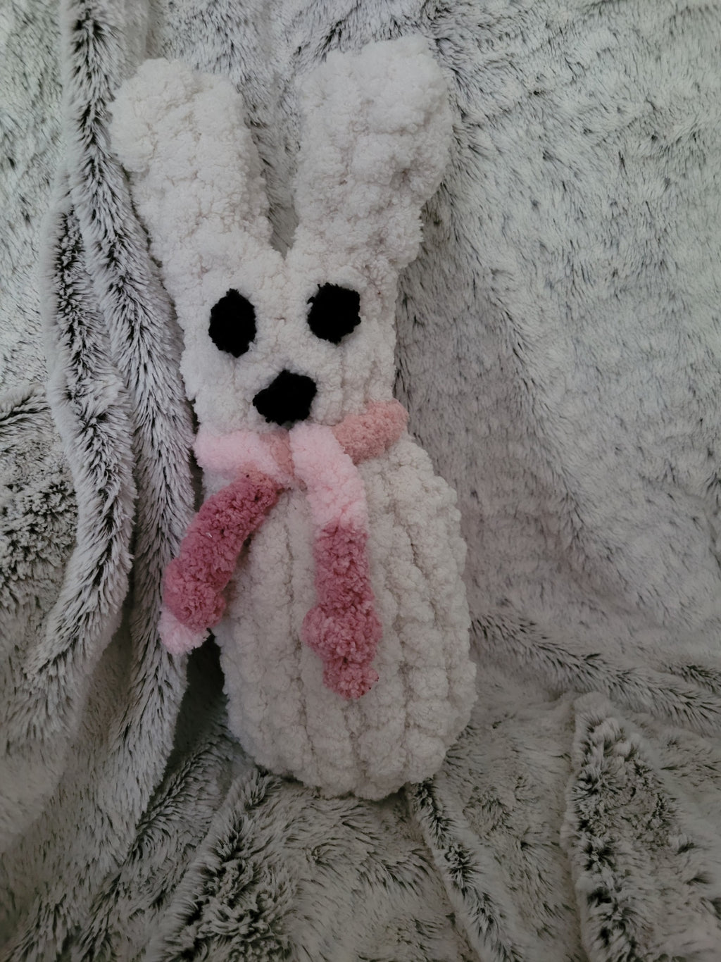 Chunky chenille bunny plush in vanilla cream

