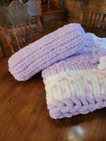 Hand knit chunky chenille neck pillow