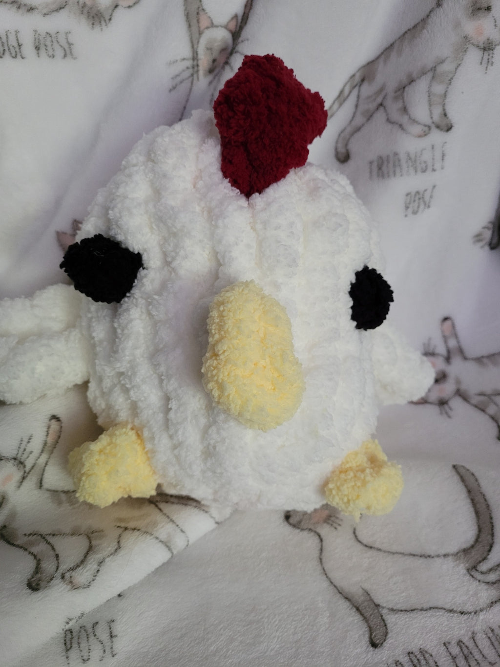 Nugget the Chicken – Handmade Chunky Chenille Plush (8")