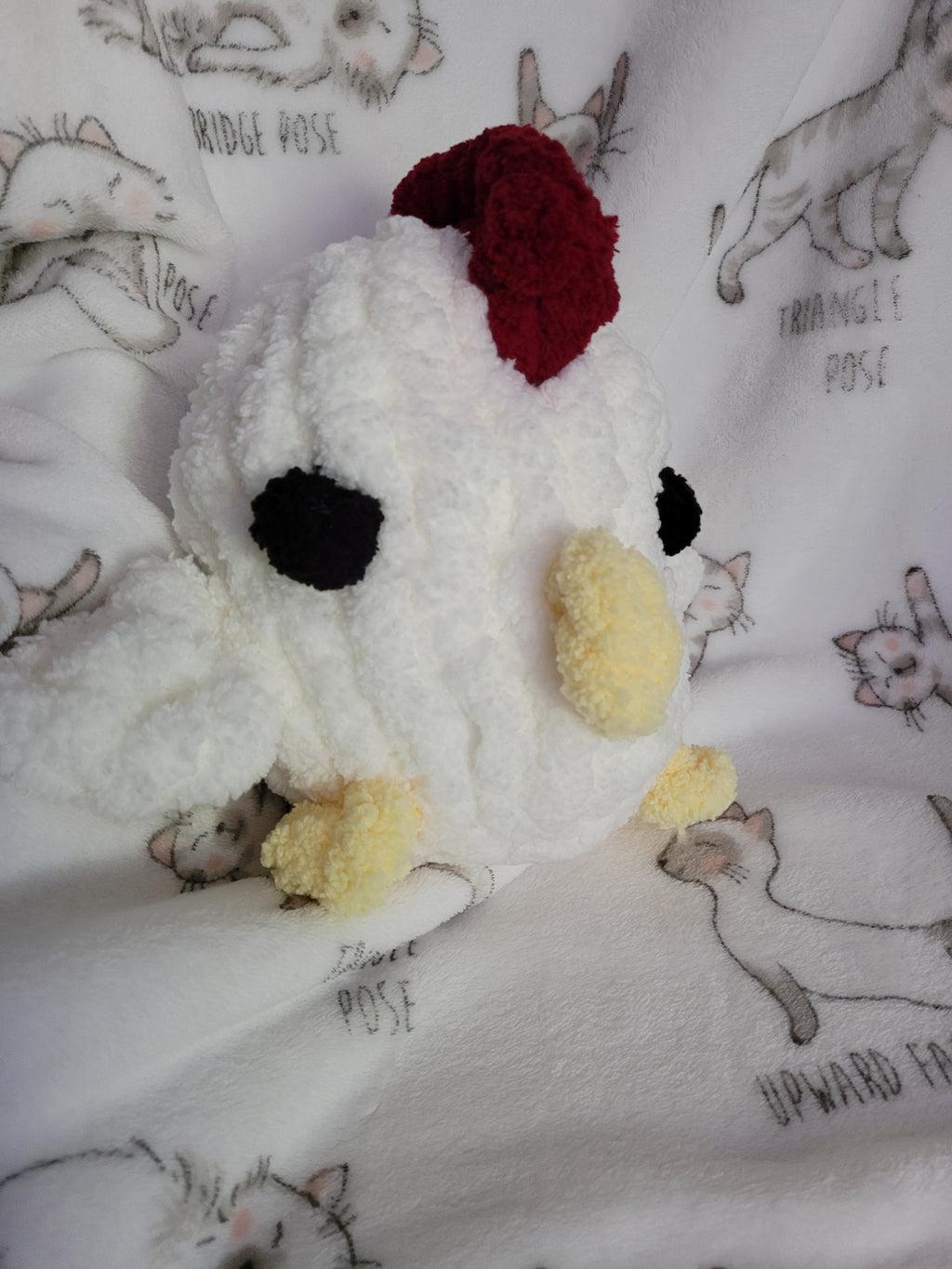 Nugget the Chicken – Handmade Chunky Chenille Plush (8")