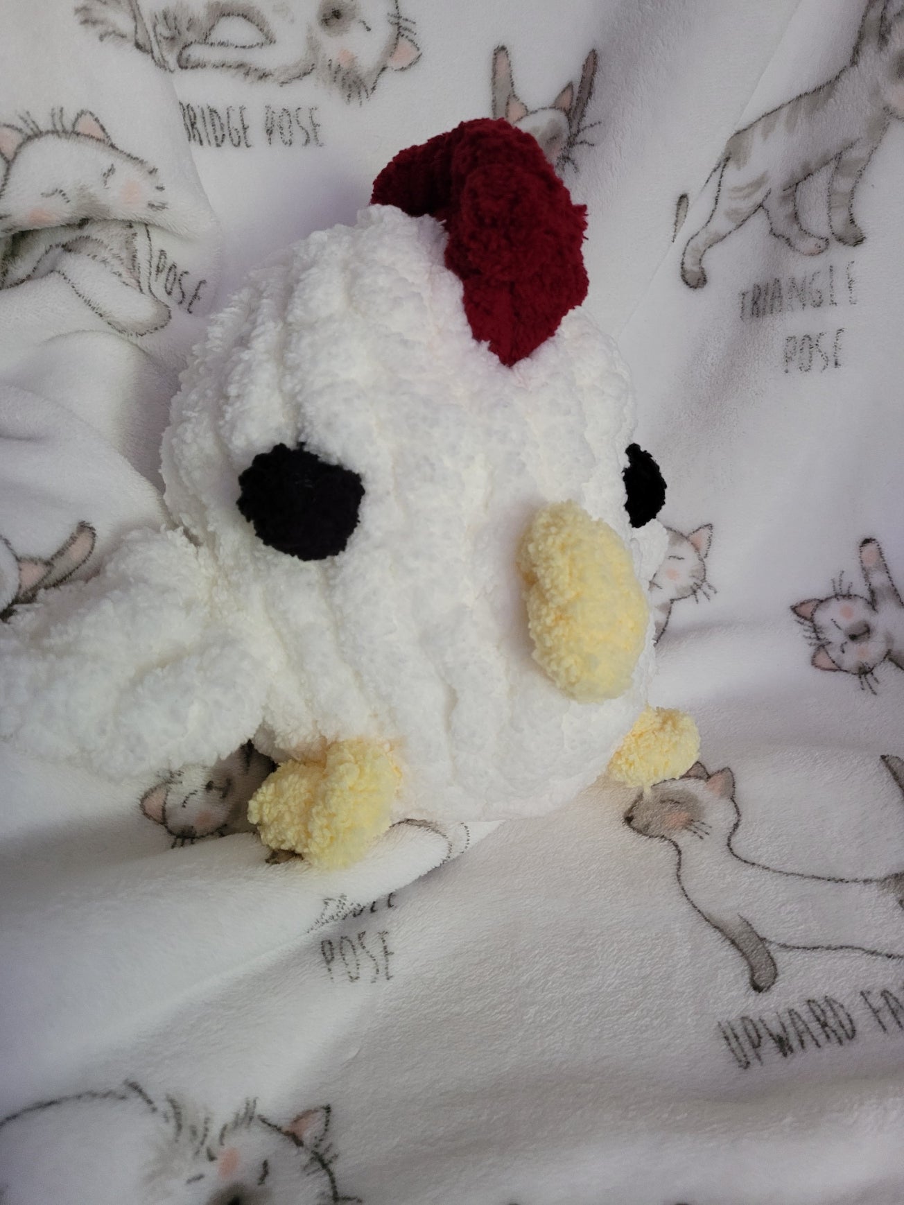 Nugget the Chicken – Handmade Chunky Chenille Plush (8")