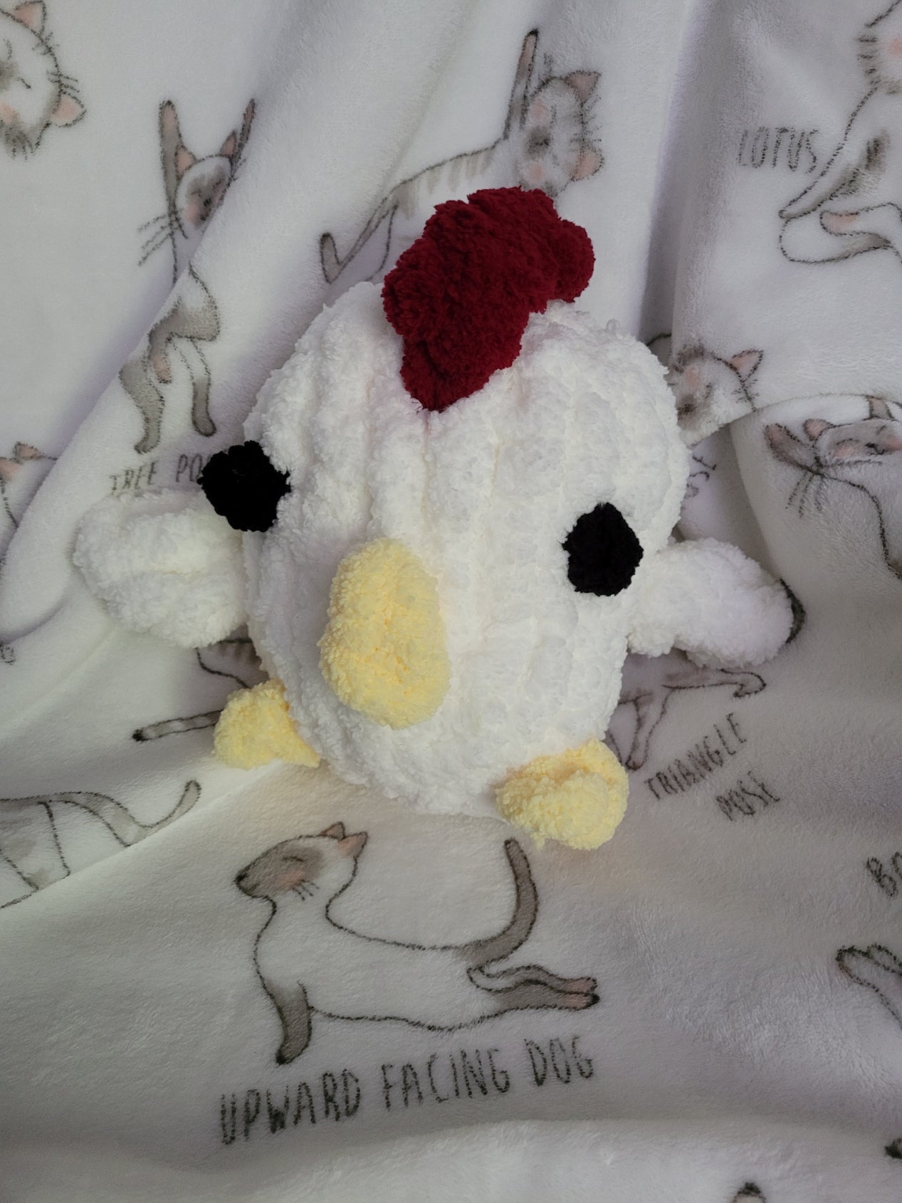 Nugget the Chicken – Handmade Chunky Chenille Plush (8")