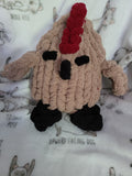 aupe chenille chicken plush with red comb