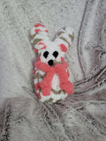 Terra cotta variegated bunny plush with matching scarf