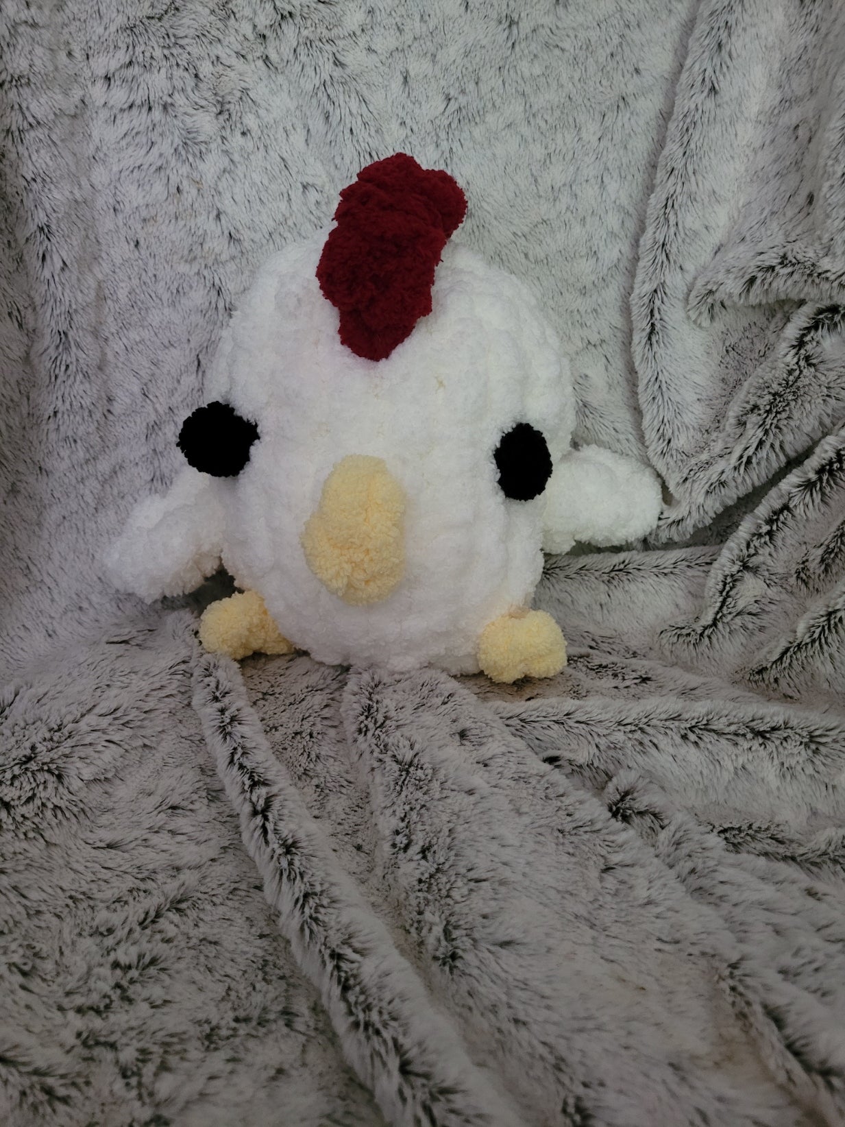 Nugget the Chicken – Handmade Chunky Chenille Plush (8")