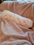 Cozy Poof Neck Pillow – White, Pink, Lavender Multicolor