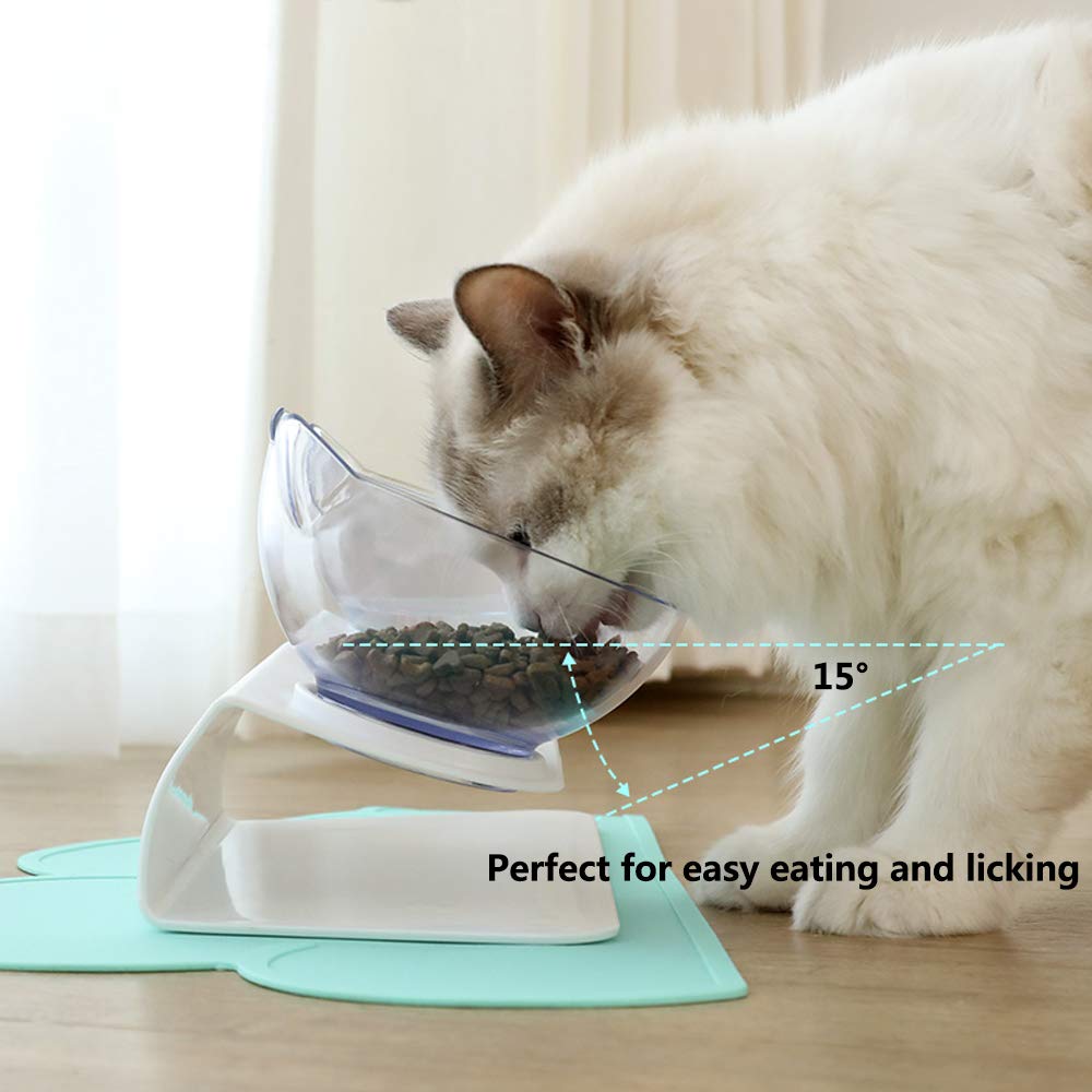 Non‑Slip Cat Bowl with Raised Stand – Single or Double