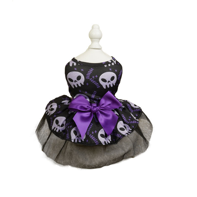 Halloween Pet Dress — Skull or Pumpkin Ruffle Costume for Dogs & Cats