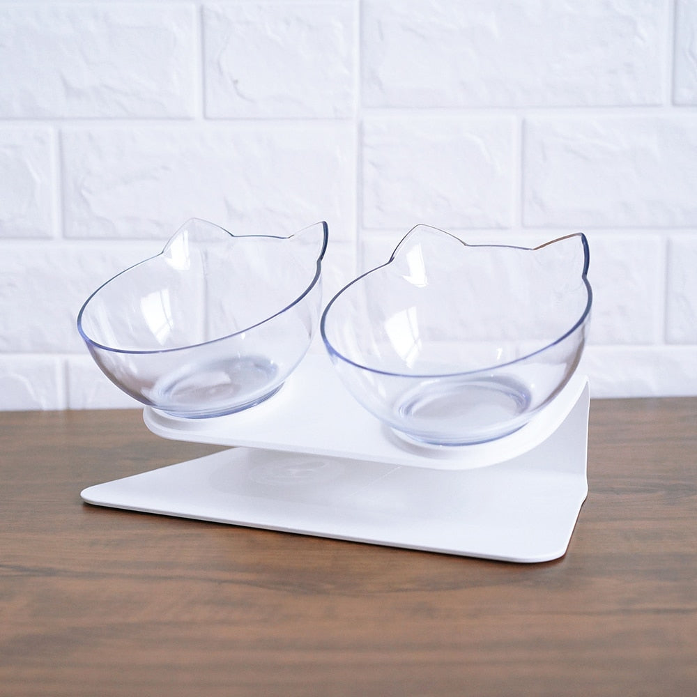 Non‑Slip Cat Bowl with Raised Stand – Single or Double
