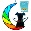 Handcrafted Stained Glass Angel Dog Suncatcher – Rainbow Bridge Memorial Gift for Loss of Dog