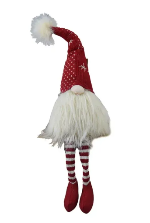 2‑Piece Christmas Gnome Sitters — Plush Holiday Shelf Decorations